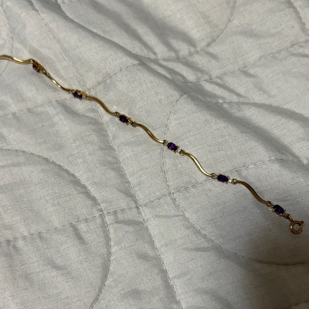 Gold and Purple Wave Bracelet